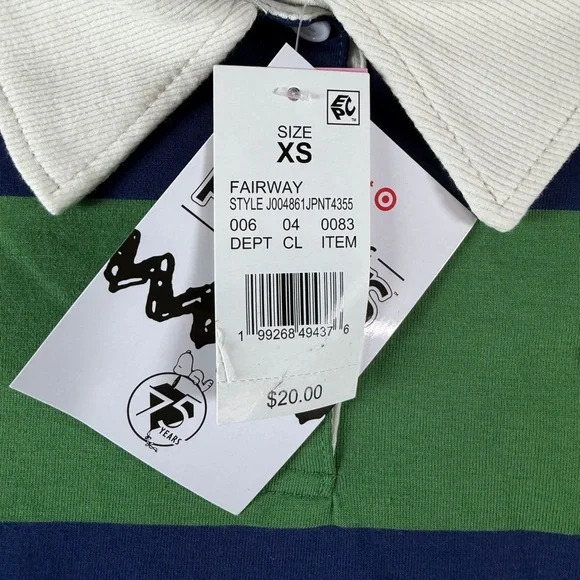 Peanuts Women’s Pullover Striped Rugby Polo Long Sleeve XS Sold Out - Picture 5 of 8